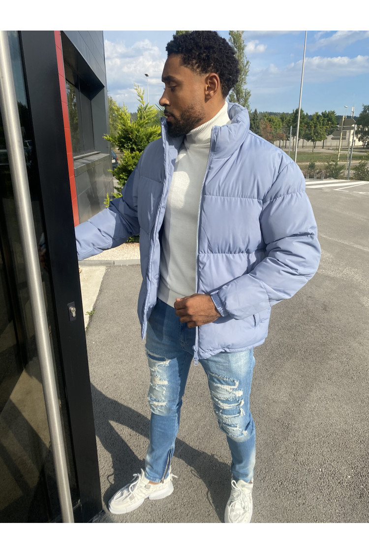 Doudoune matelassée bleu clair