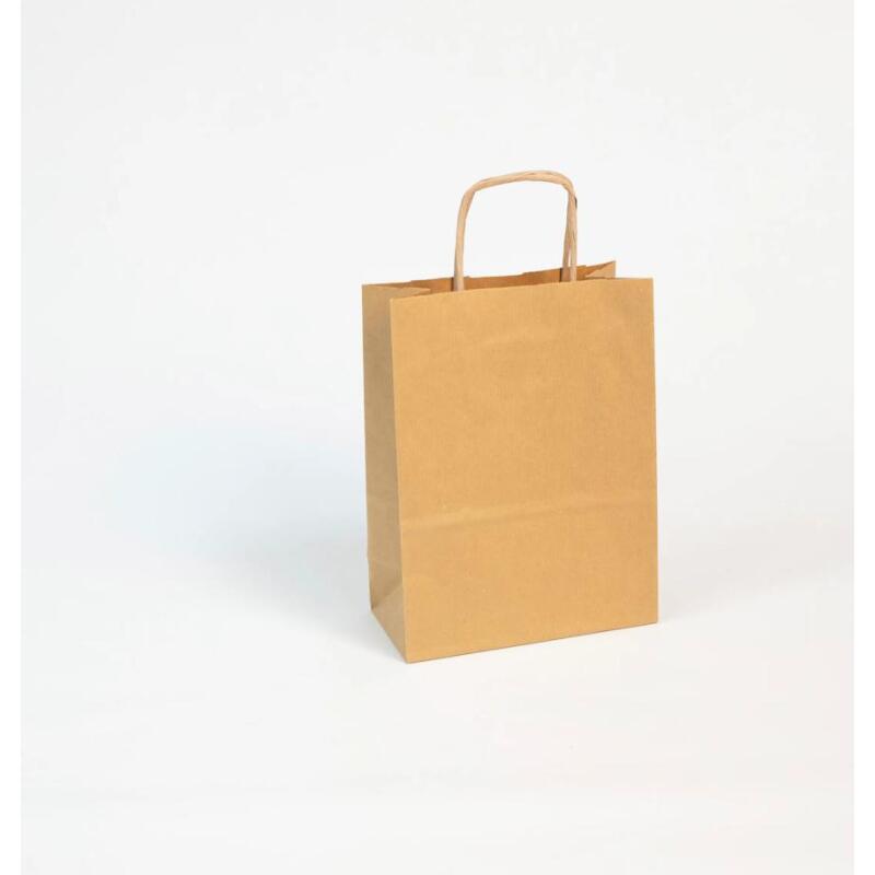 Paq.25 sacs kraft brun vergé, 16x8x21cm - Kraft