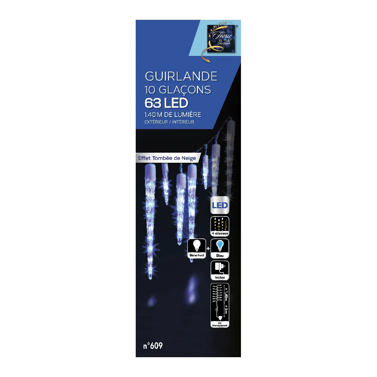 Feeric Christmas Guirlande Glaçon LED 1.4M