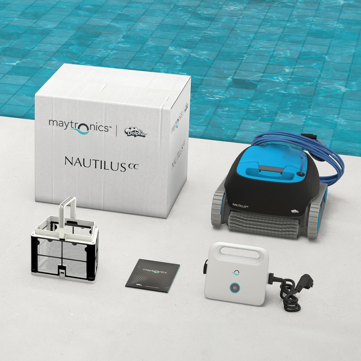 Dolphin Nautilus CC Robot Nettoyeur électrique avec Fil pour Piscine Hors-Sol Jusqu’à 10 m - Nettoyage Fond et parois - Économie d'énergie