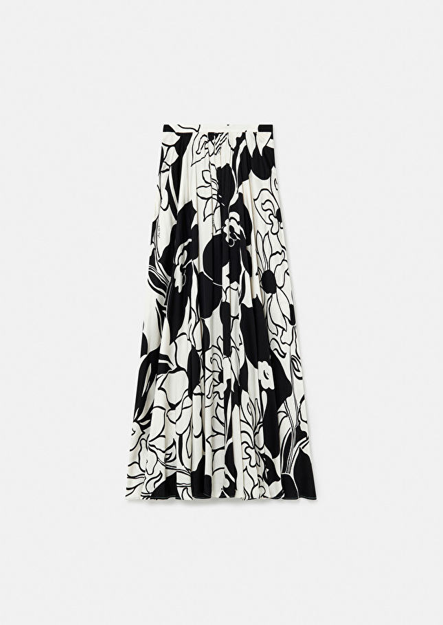 Jupe Joyaécrue imprimée à fleurs noires