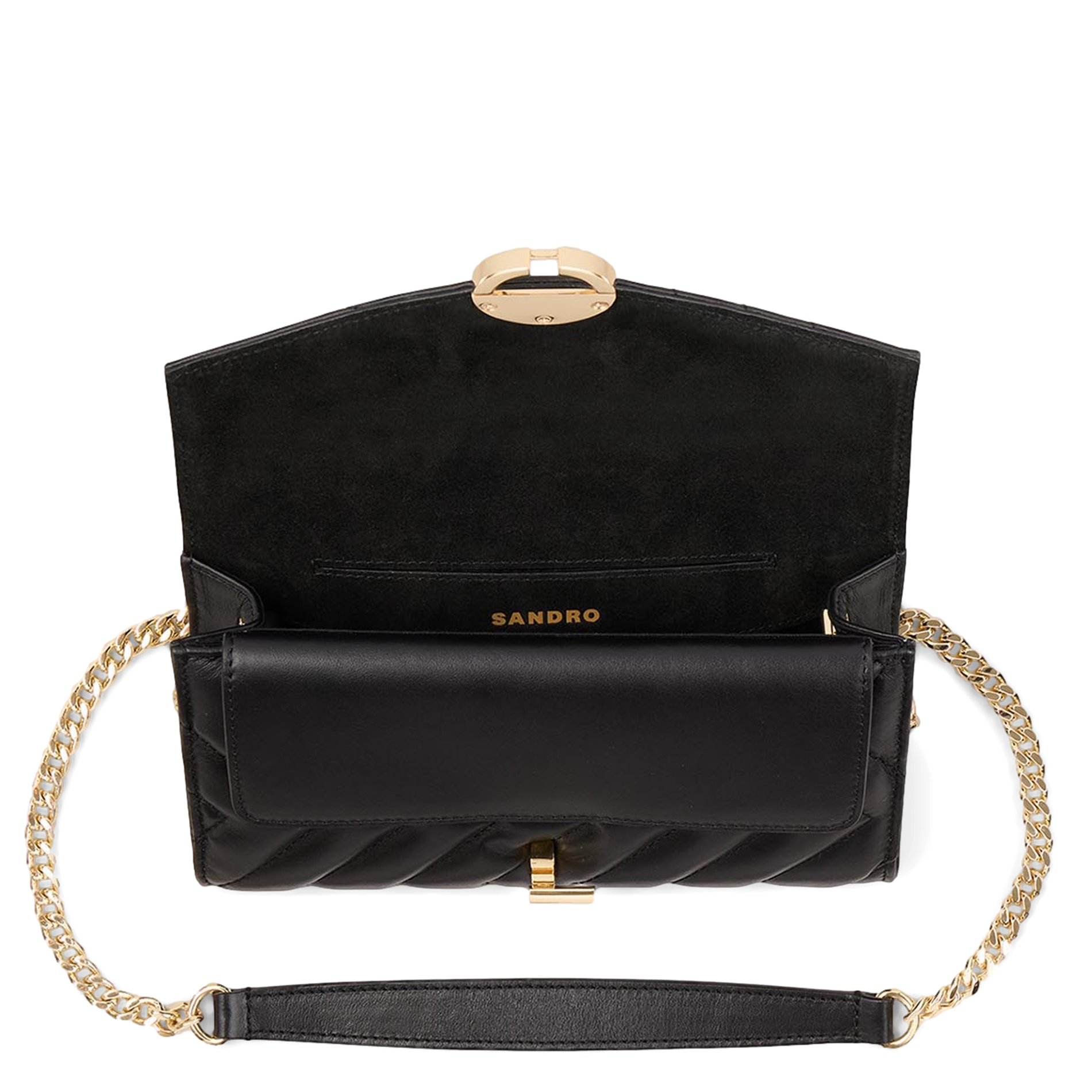 Pochette en cuir matelassée | Noir
