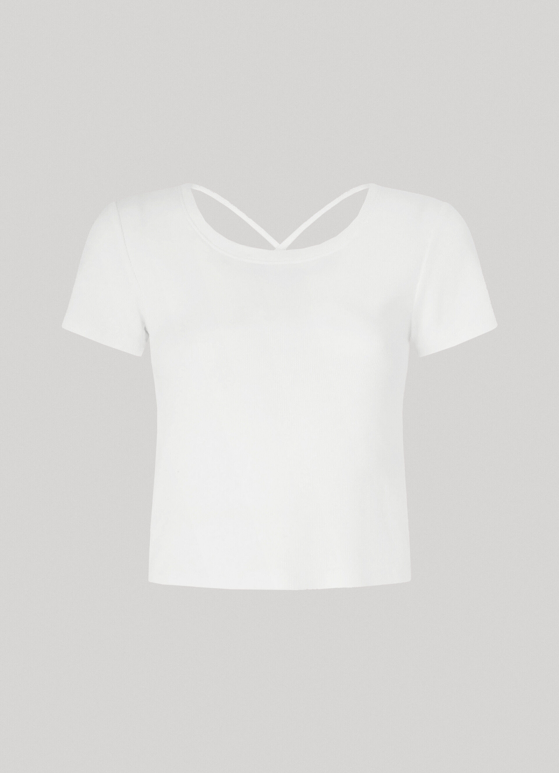 CAMISETA COM COSTAS CRUZADAS - branco mousse