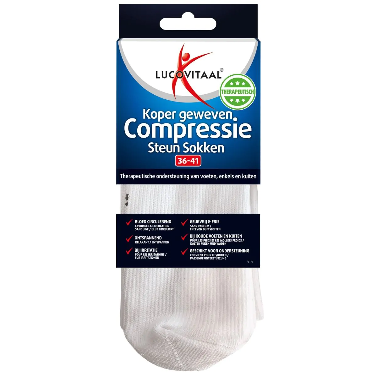 Koper Geweven Compressie Steun Kousen (Wit)