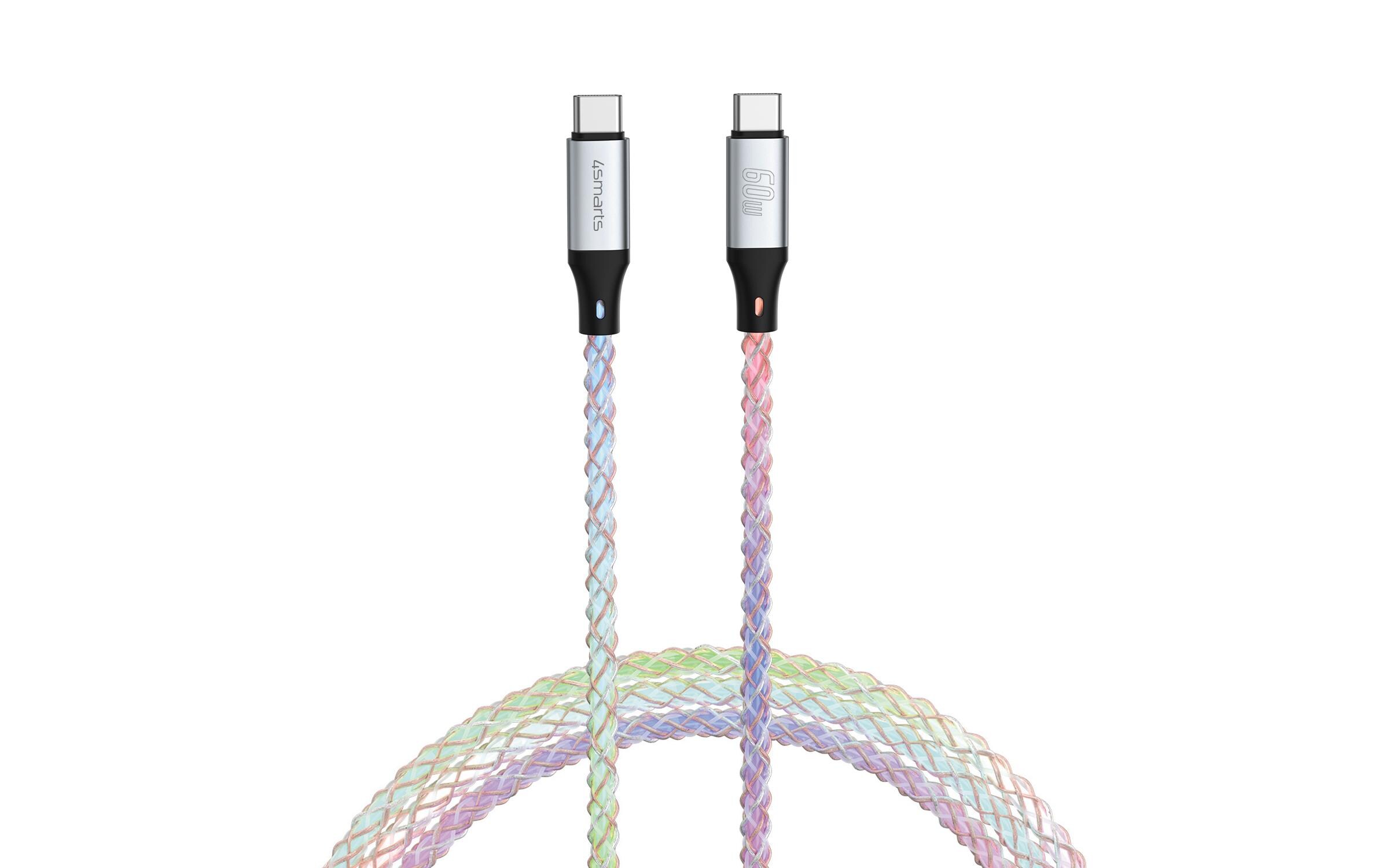 USB 2.0-Kabel USB-C RGBCord 60W USB C - USB C 1.5 mUSB-C auf USB-C Lade- und Datenkabel