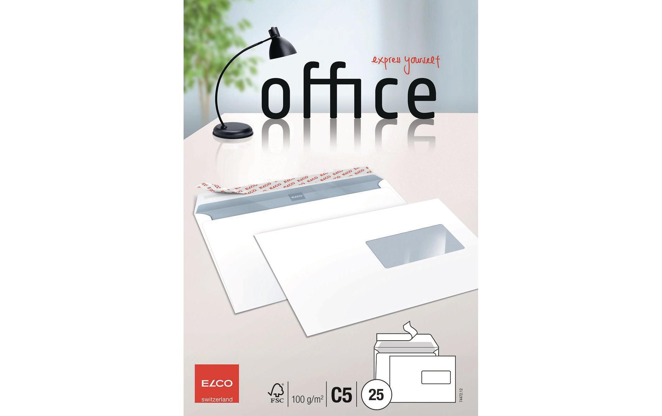 Couvert Office C5 mit Fenster rechts, 25 StückBriefumschlag C5 mit Fenster rechts