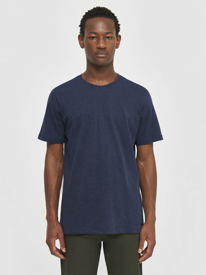Knowledge Cotton Apparel AGNAR basic t-shirt - Regenerative Organic Certified™ - GOTS/Vegan Insigna blue melange