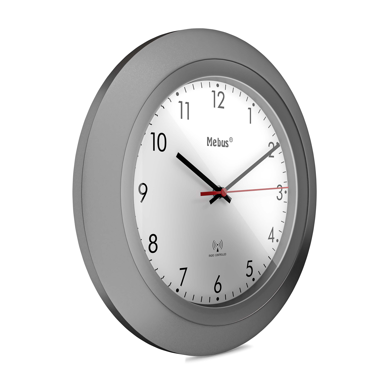 Funk-Wanduhr - silber -Ø 30 cm
