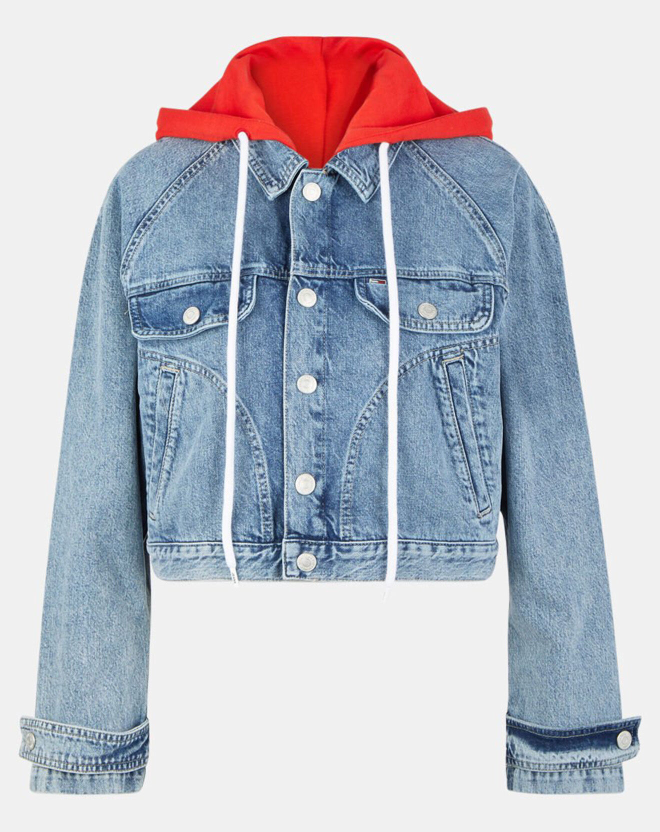 Tommy Jeans Veste denim à capuche bleu brut