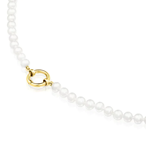 Colar de pérolas e ouro Hold