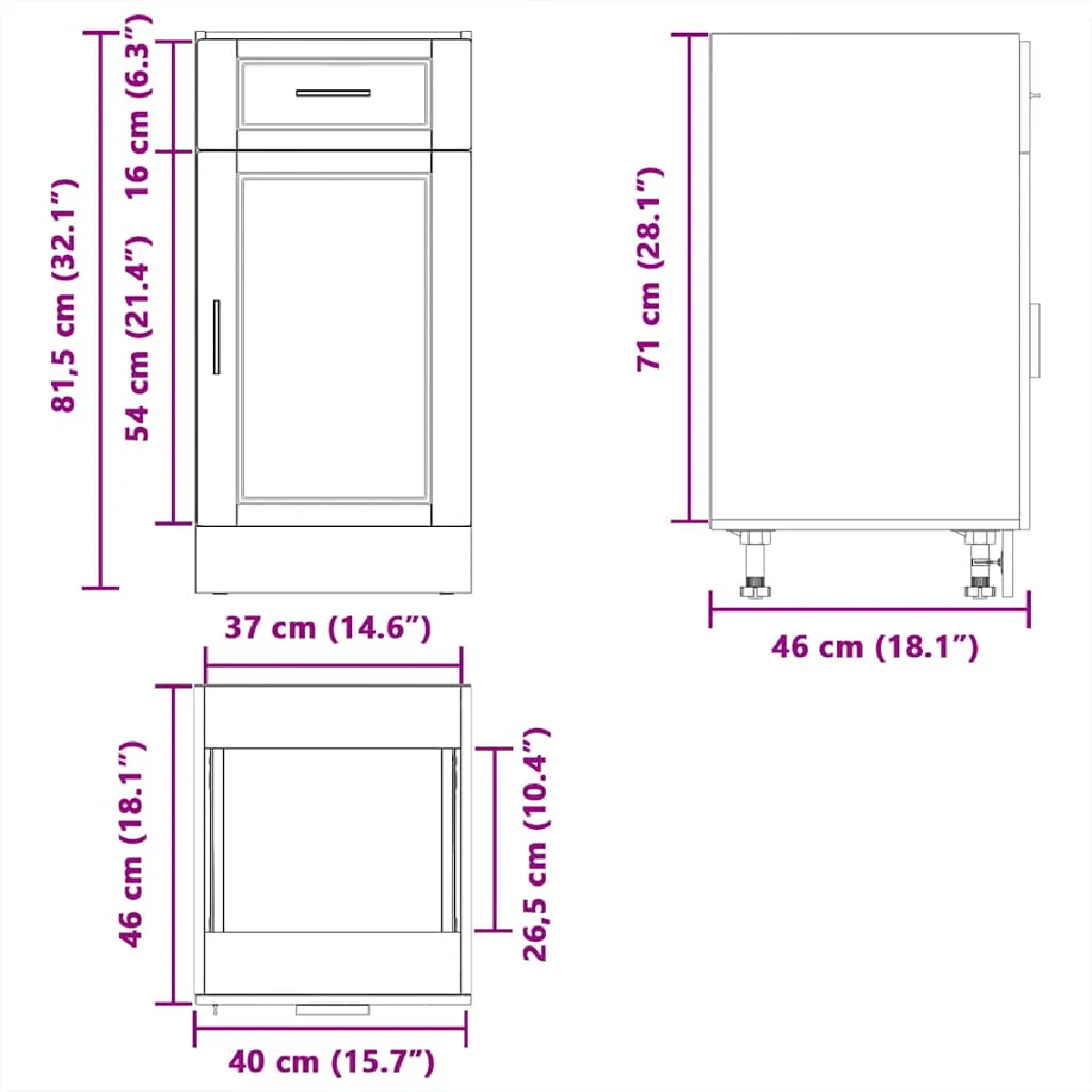 vidaXL Armoire de Cuisine Porto Noir