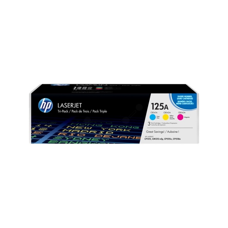 HP 125A (CF373AM) Toner Multipack, cyan, gelb, magenta