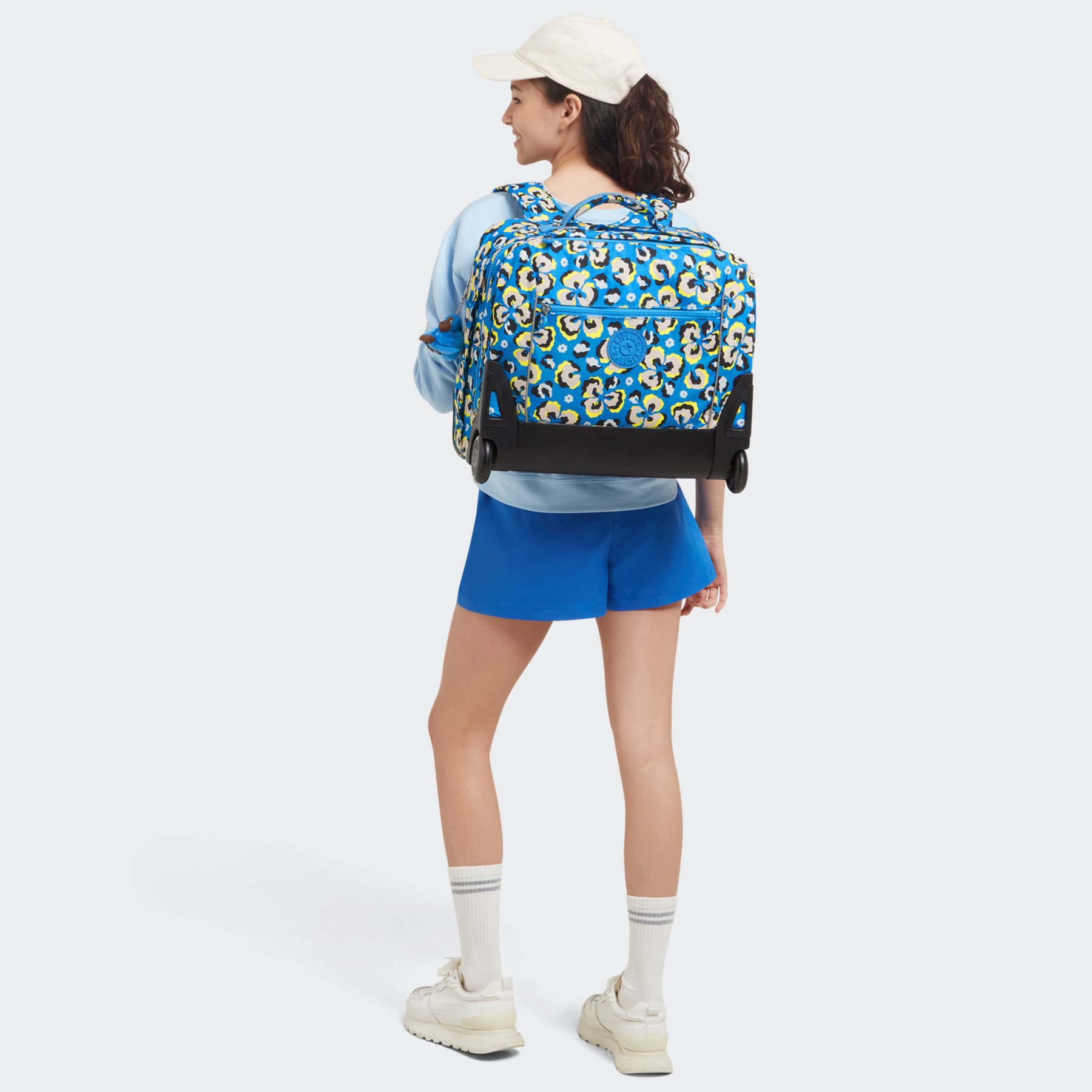 GIORNO Grand sac à dos à roulettes avec compartiment pour ordinateur - Leopard Floral
