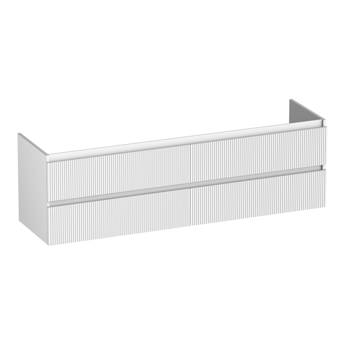Brauer Joy Wavy onderkast ribbelfront 160cm met 4 softclose lades wit mat