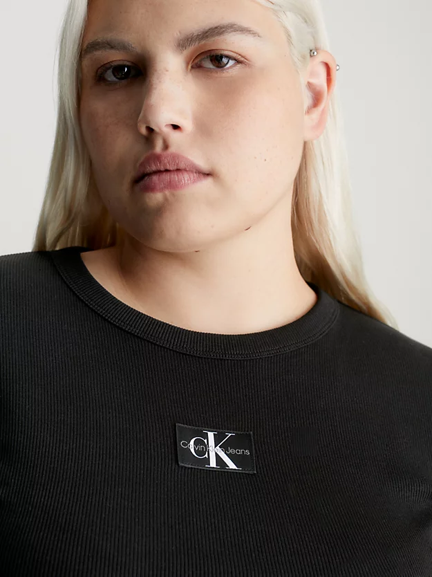 Camiseta plus size de algodão com brasão