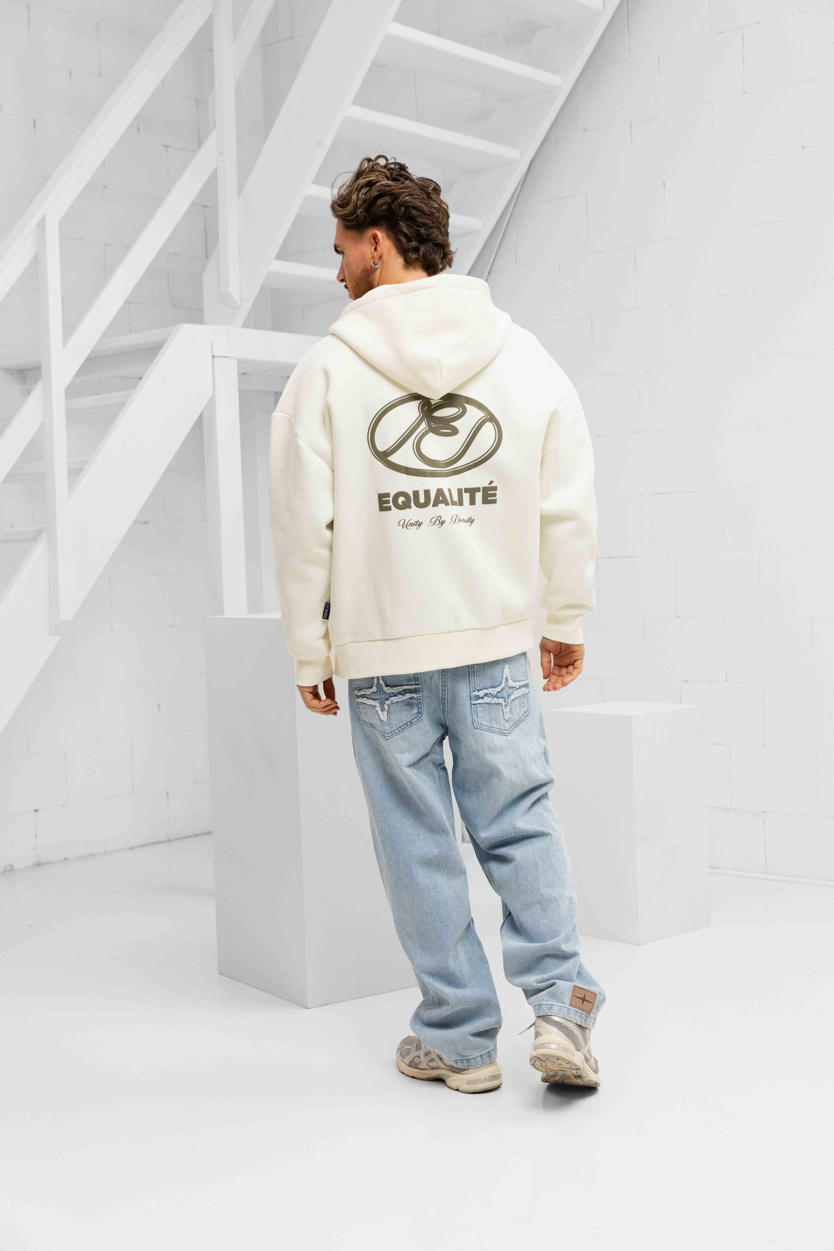 Equalité Arid Oversized Full Zip Hoodie Heren Gebroken Wit/Beige