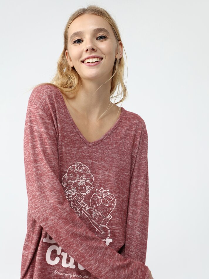 Conjunto de pijama com estampa de Moranguinho - Terracota Escuro