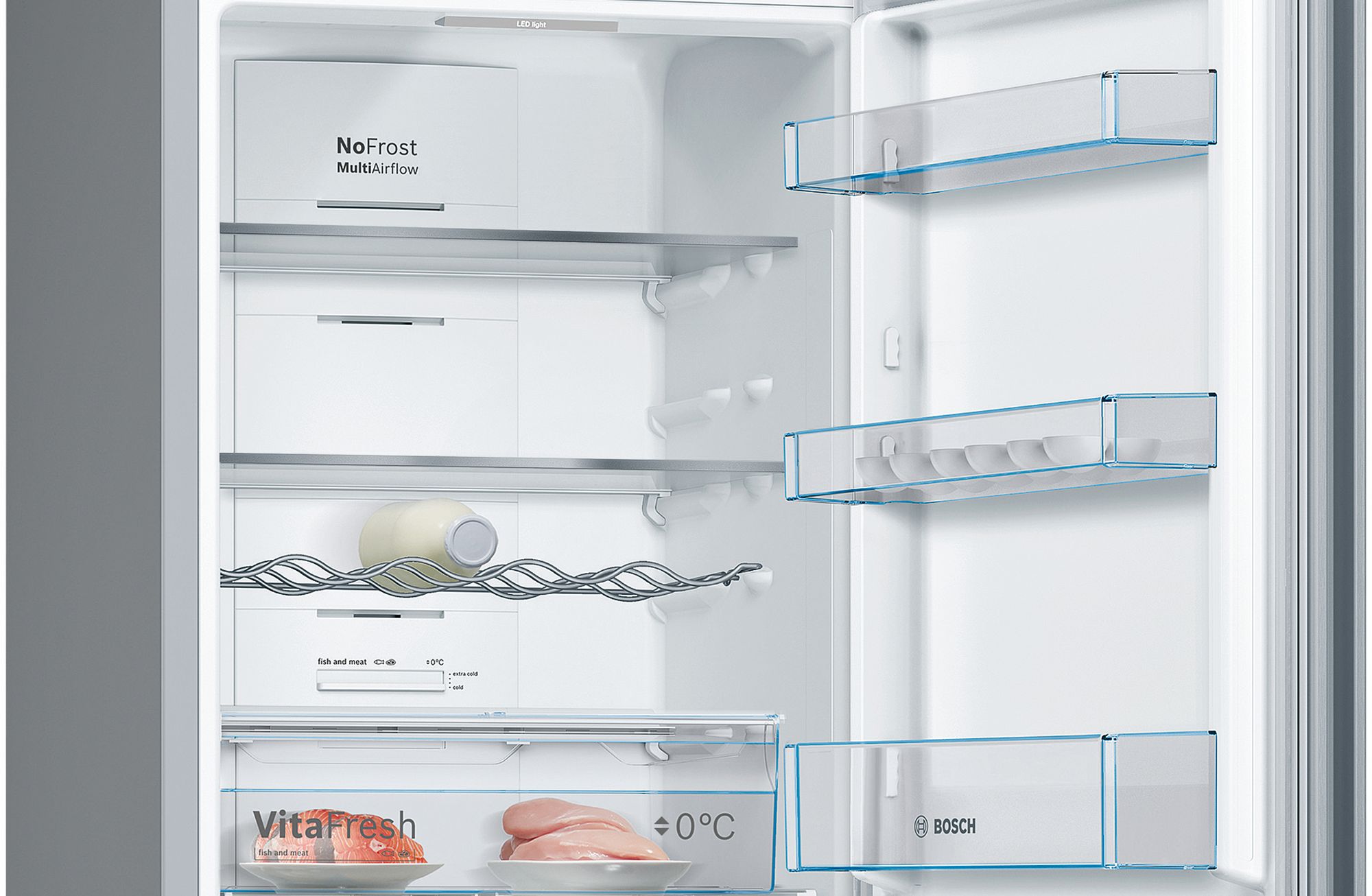 Refrigerador Combinado Independente Série 4, 186 x 60 cm, Aço Inoxidável Resistente a Impressões Digitais, KGN366ICF