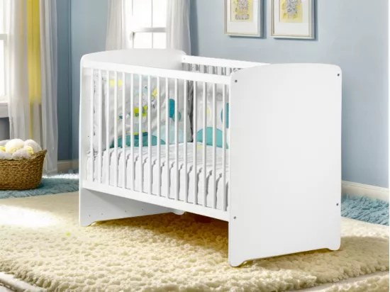 BABY PRICE Lit bebe 120x60 - 3 positions - Blanc - New Basic