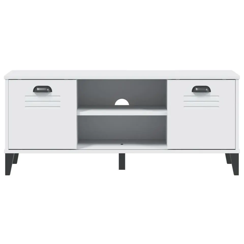 vidaXL - Schoenenbank - Wit - Bewerkt hout - 106 x 35 x 45 cm