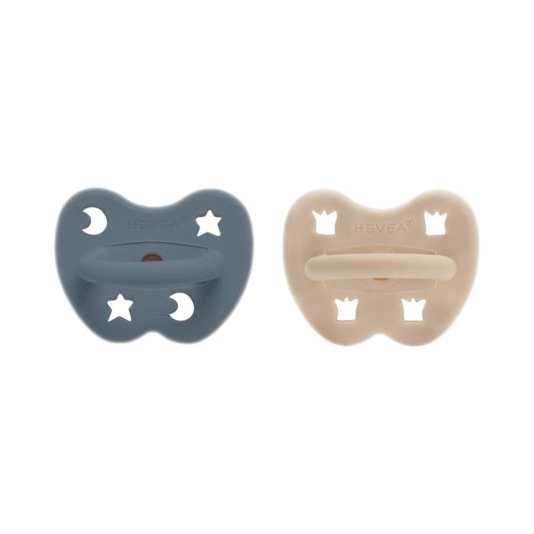 Hevea Orthodontische Fopspeen - 3-36 Mnd - 2 Stuks - Sand / Ocean Blue