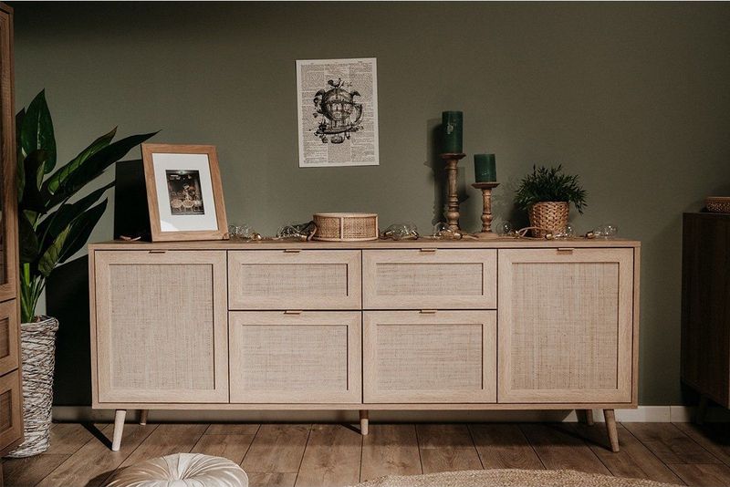 Dressoir - Bruin - Spaanplaat en MDF - 4 Deuren en 2 Lades