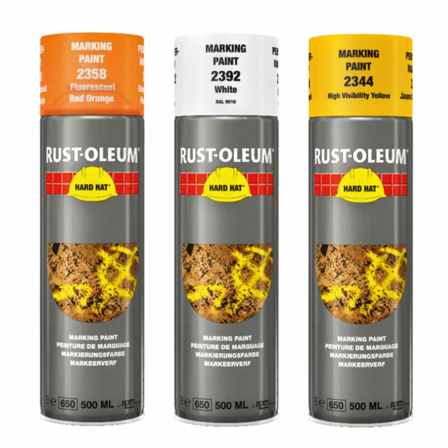 Rust-Oleum 2344 Hard Hat Markeerverf Spuitbus - geel - 0,5L