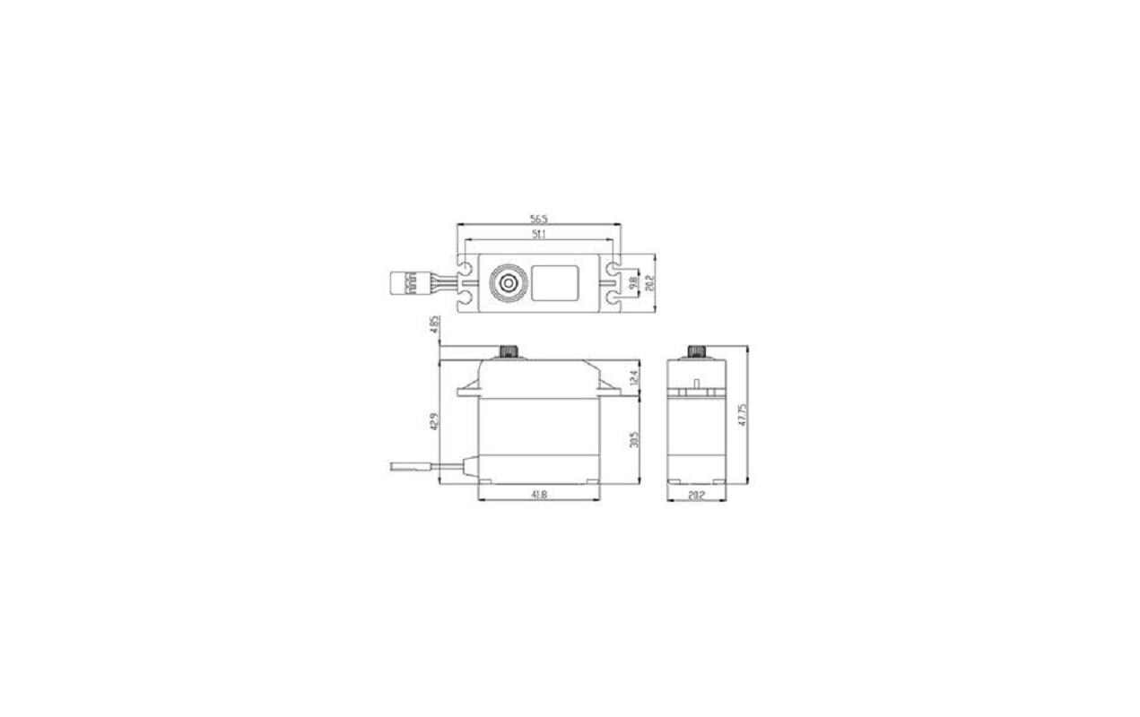 Standard Servo SW-0231MG+ 15 kg, 0.17 s, WasserdichtWasserdichtes Digitalservo mit Softstart und kugelgelagertem Metallgetriebe