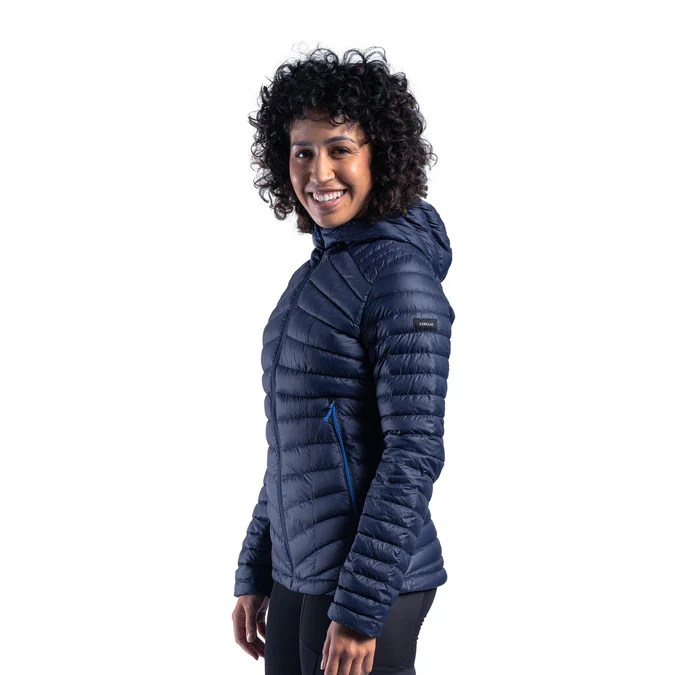 Decathlon Forclaz - Jaqueta puffer feminina com capuz Forclaz MT100