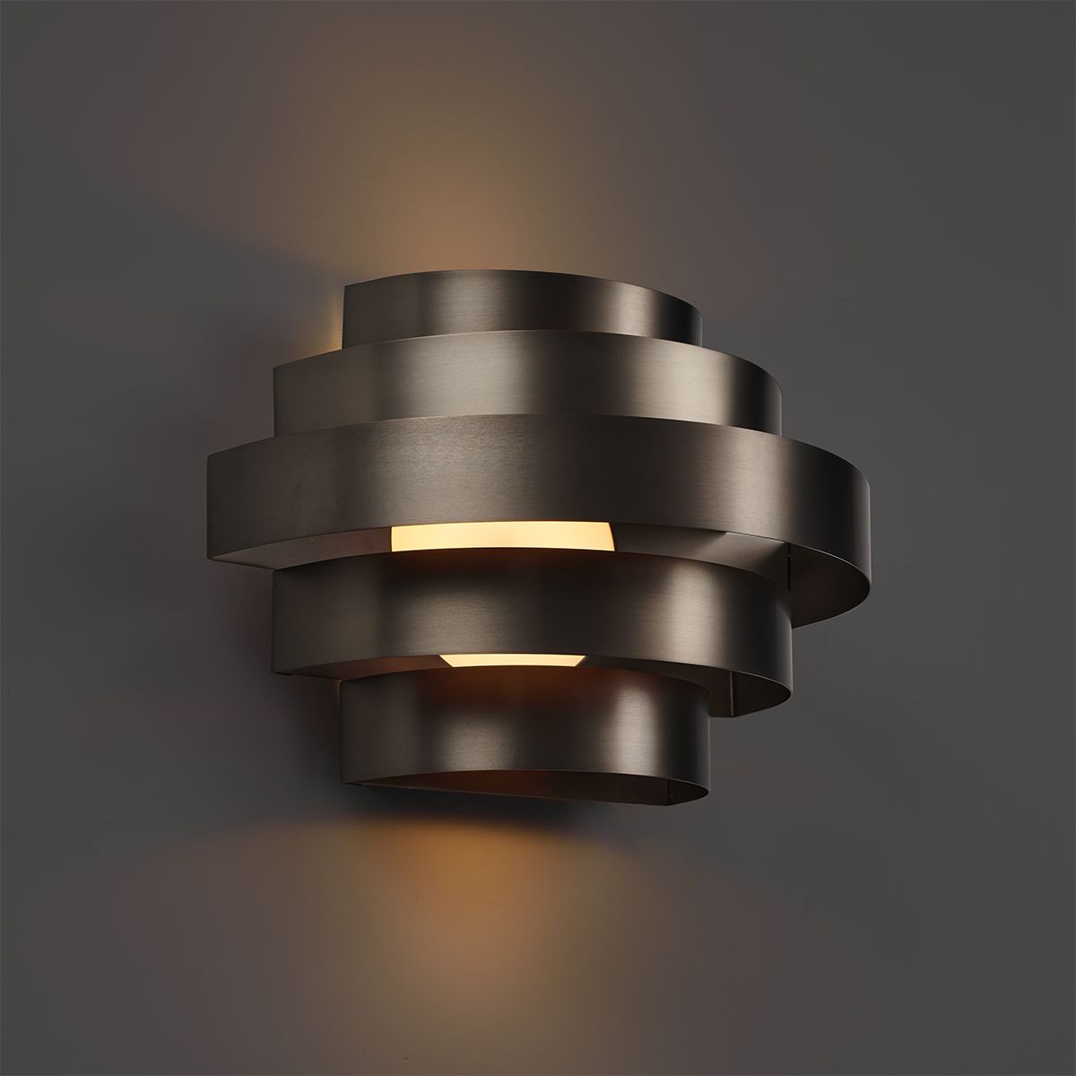 Moderne wandlamp gunmetal incl. LED 3-staps dimbaar - Lines