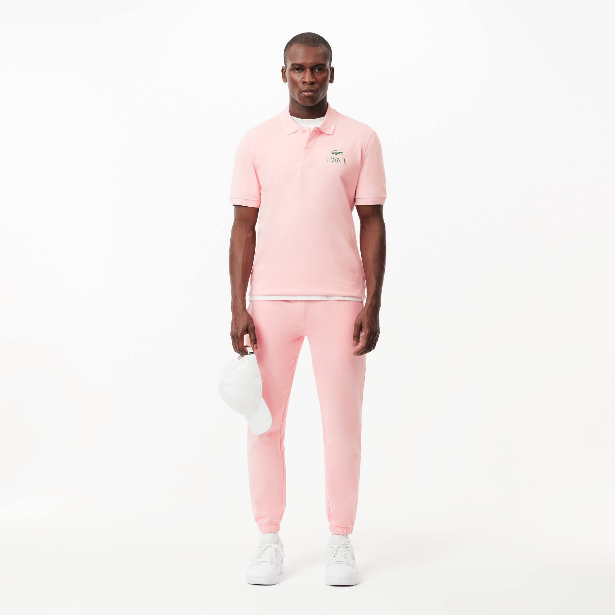 Polohemd mit LACOSTE-Signatur-Aufdruck Kurze Ärmel - Rosa - Lacoste - Unisex
