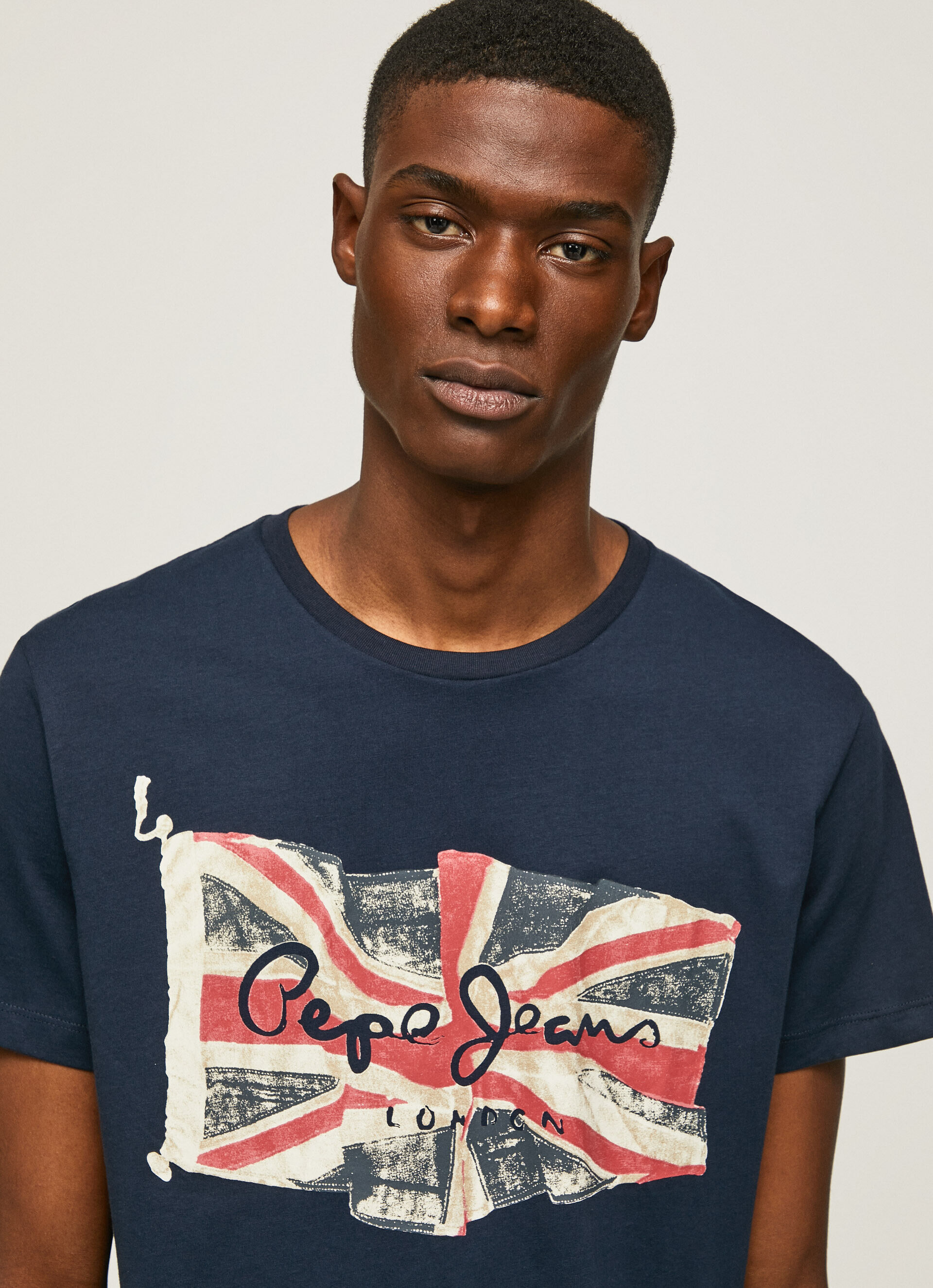 Camiseta de algodão com logotipo estampado - azul dulwich