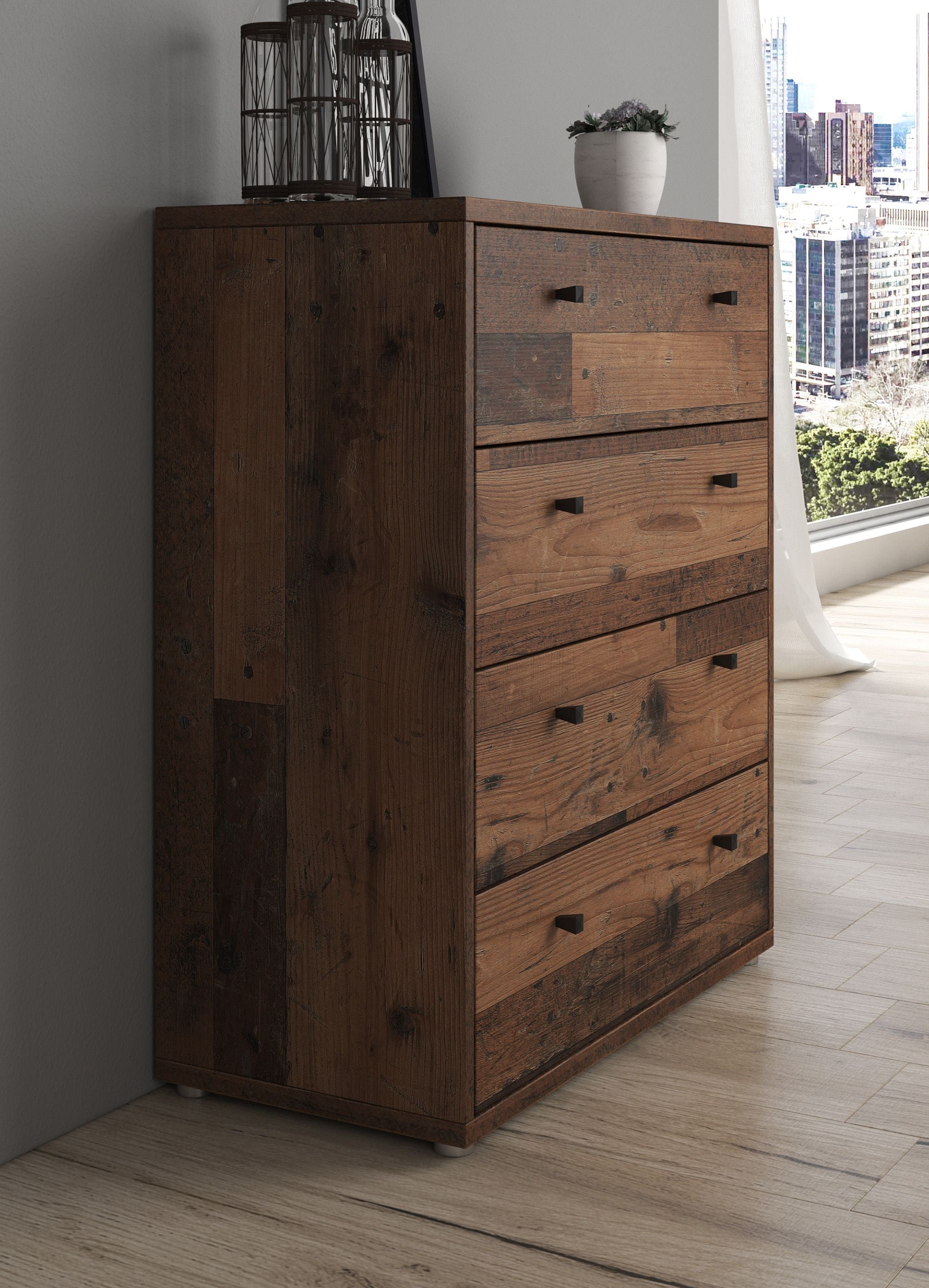 Meubella - Ladekast Tonga - Old wood - 74 cm