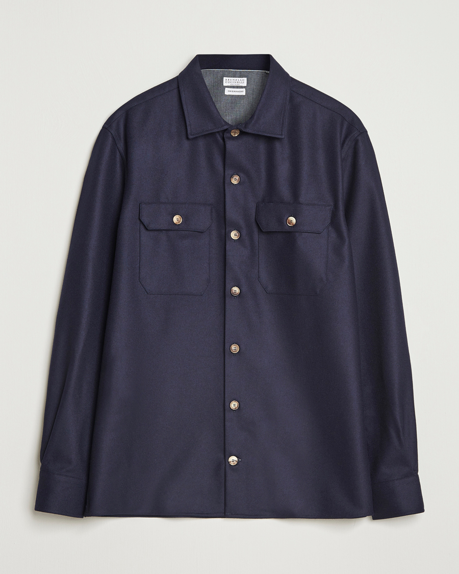 Brunello Cucinelli Double Pocket Overshirt Navy