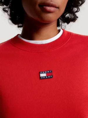 Moletom Badge Boxy Fit com Gola Redonda