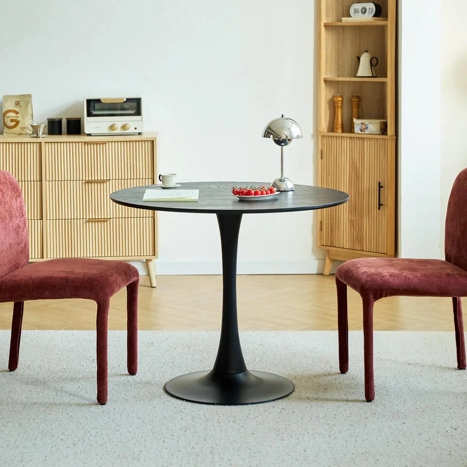 Eettafel 4 Personen Ronde Houten Basis Metaal