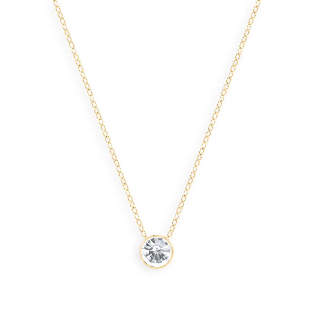 Collier en acier plaqué jaune avec oxyde de zirconium