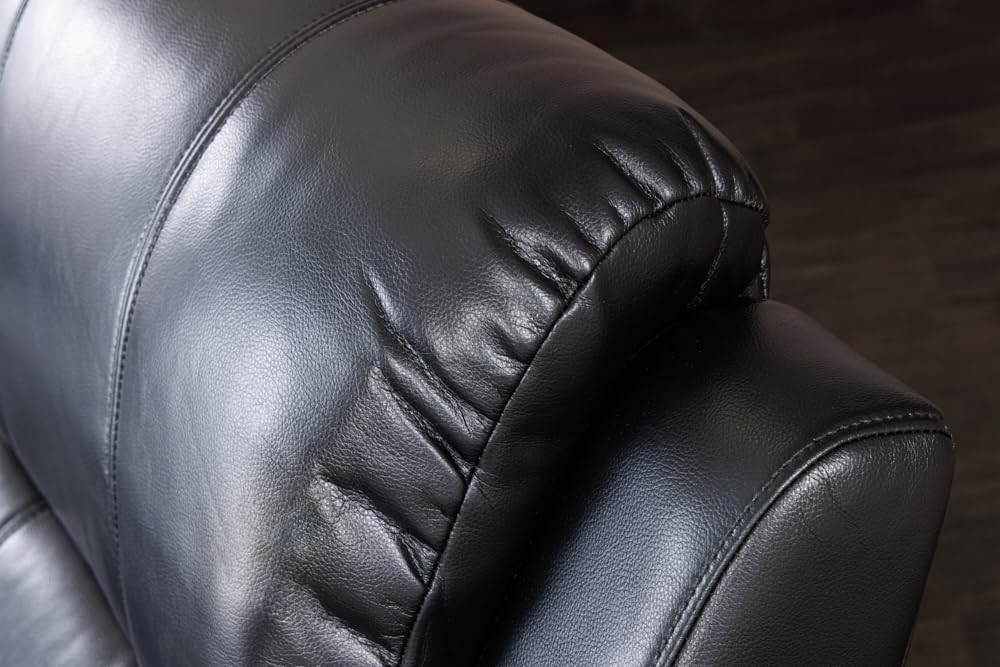 Riess Ambiente Exklusiver 3er Kinosessel Hollywood - schwarz - Kunstleder Polyester - Relaxsessel mit Cupholder Polsterung Fußstützen