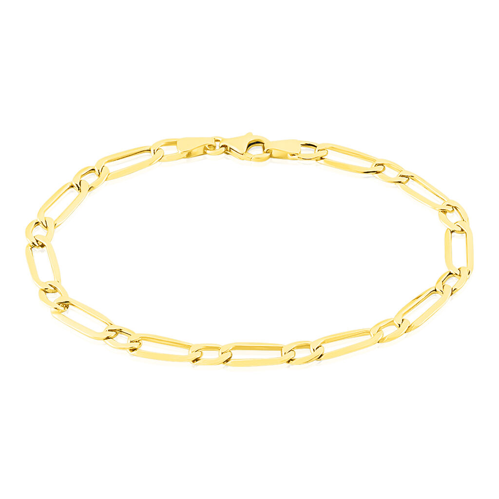 Bracelet Or Jaune Maille Alternée