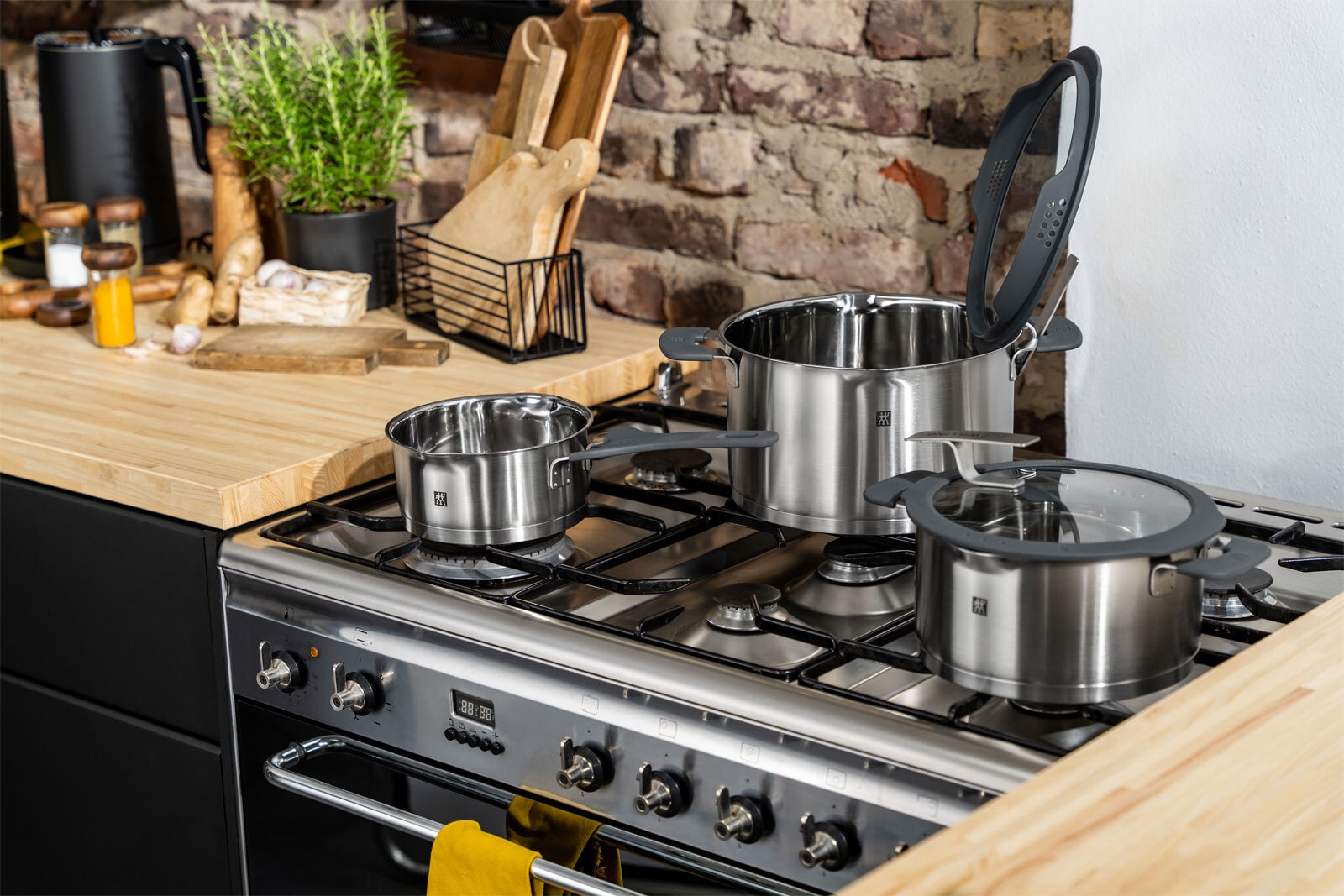 ZWILLING Kochtopfset SIMPLIFY 5-teilig schwarz Metall