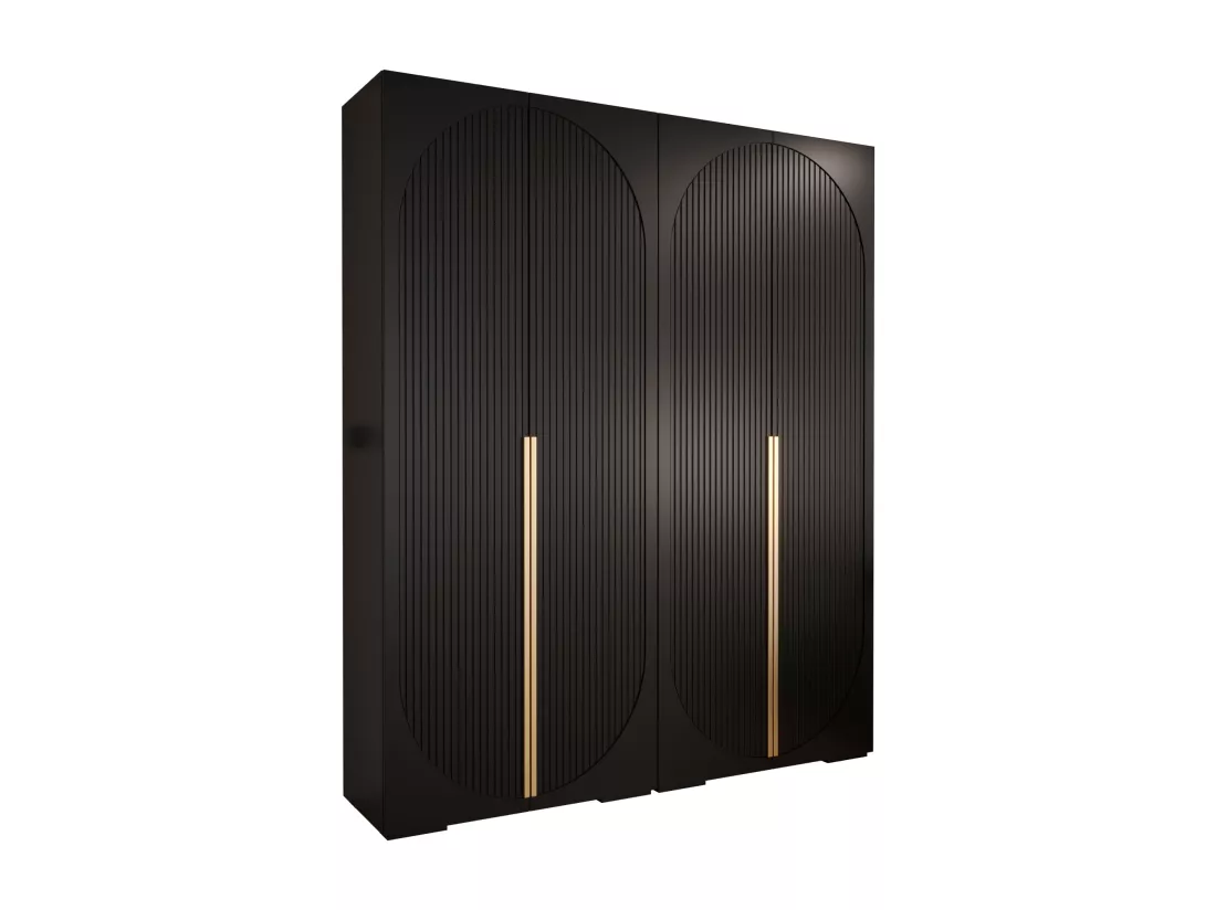 Armoire à portes battantes Manhattan Ryfel 5 236,7/200/47 4 portes (Noir)
