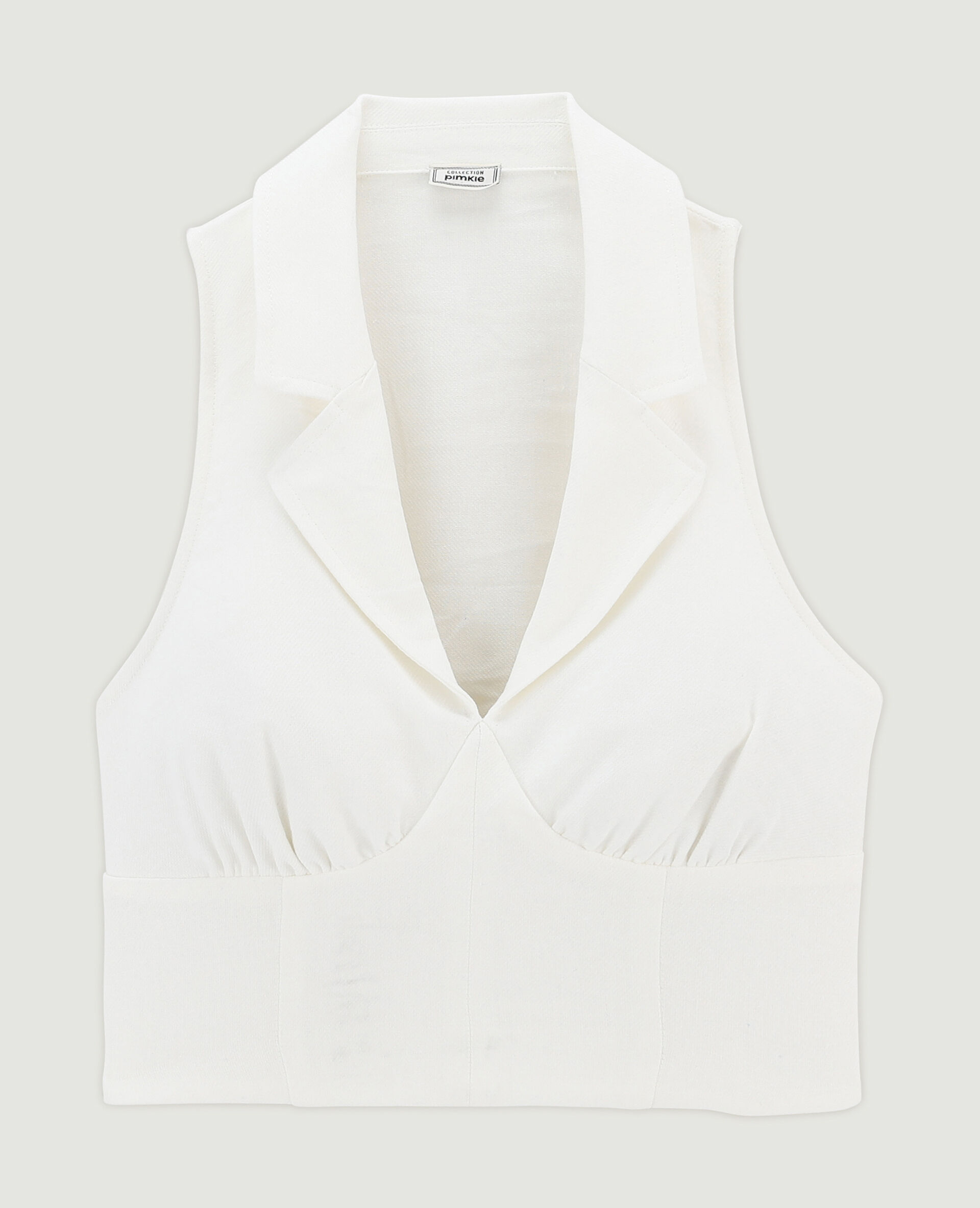 Top façon gilet de barman - Blanc
