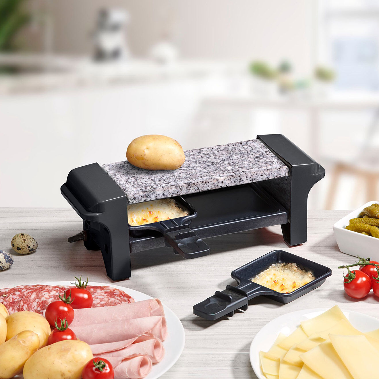 Kitchencook Raclette en Pierre noire - 2 personnes