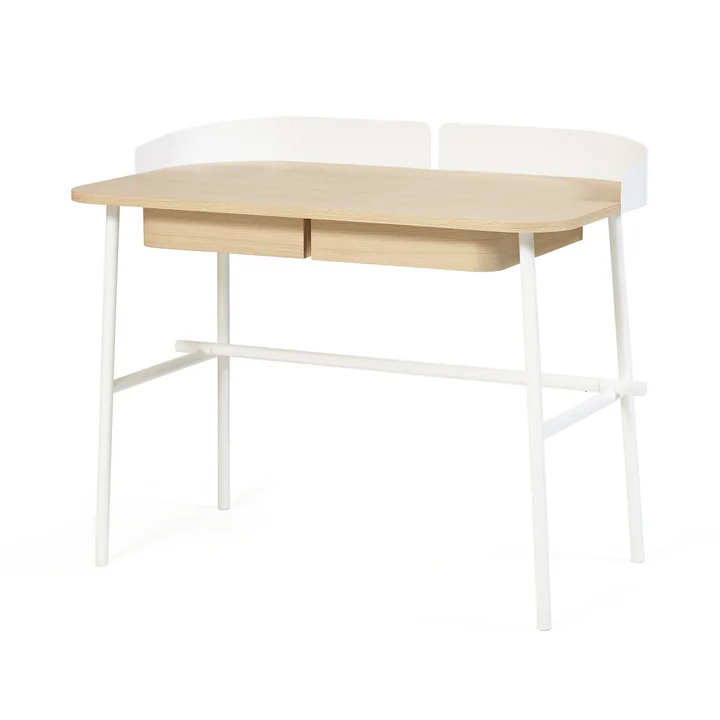 Hartô - Victor Schreibtisch L 100 cm, Eiche natur / weiss