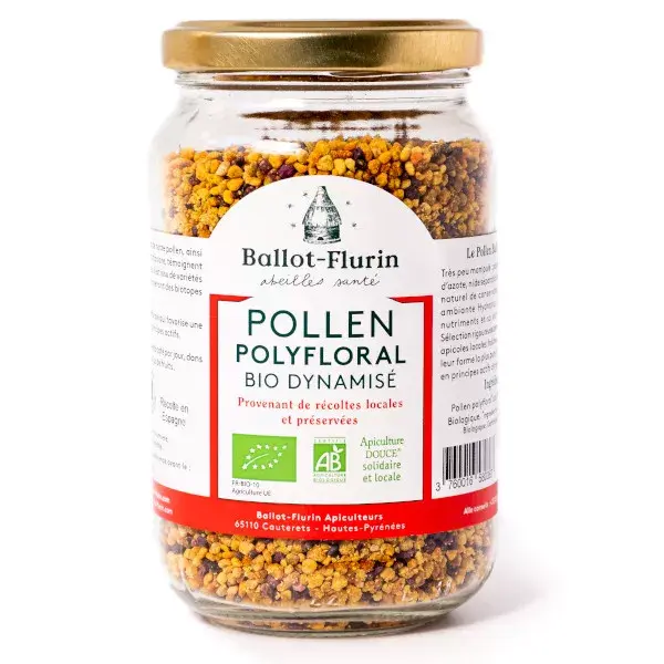 Pólen polifloral dinamizado orgânico Ballot-Flurin 210g