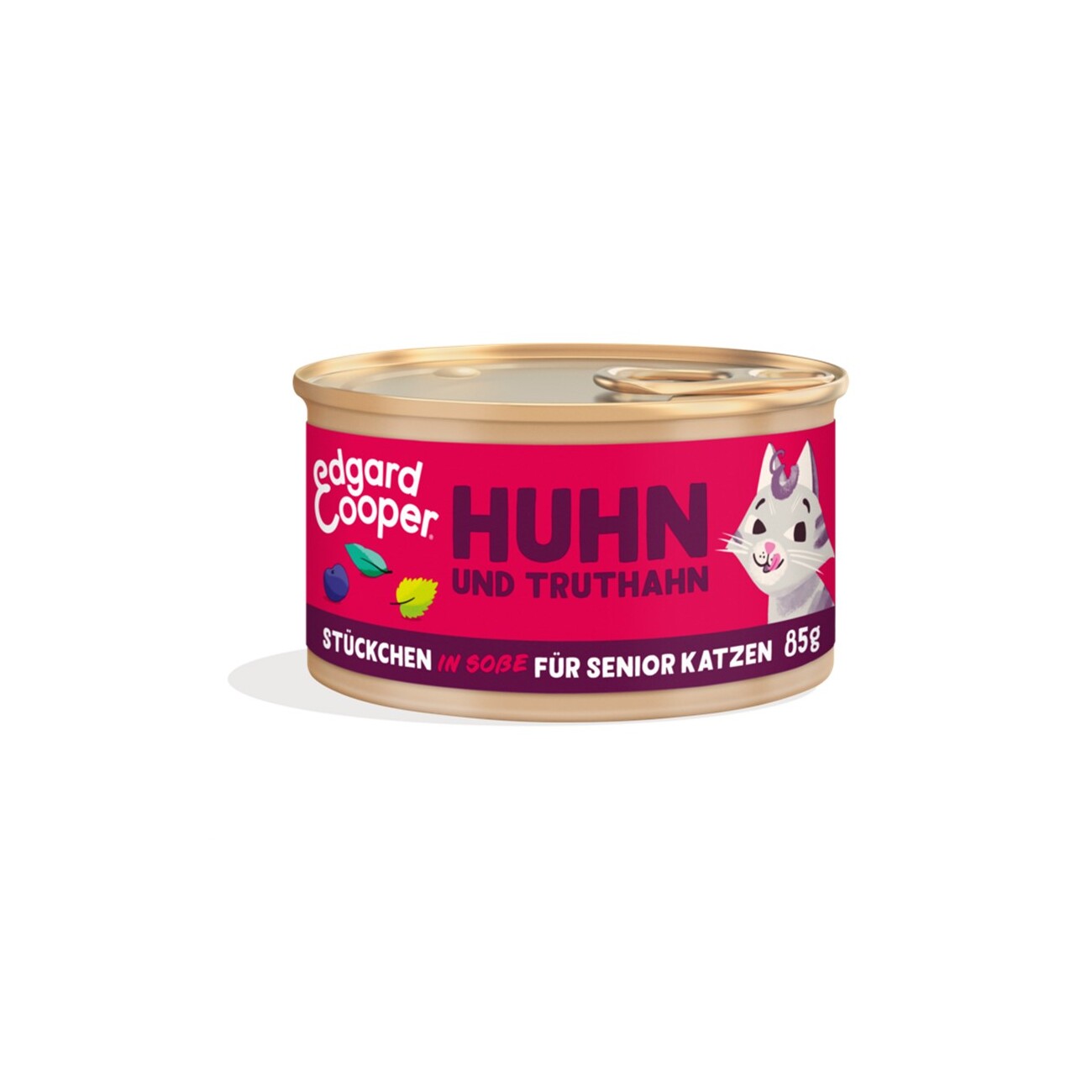 Edgard & Cooper Nassfutter Katze Senior Stückchen in Soße Truthahn und Huhn 18x85 g