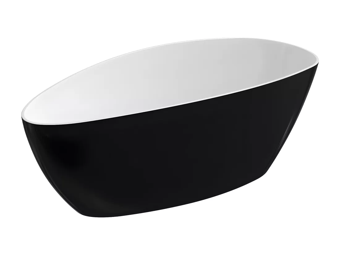 baignoire îlot OMNIRES BARCELONA M+ 156X71 CM couleur : noir et blanc finition : brillant