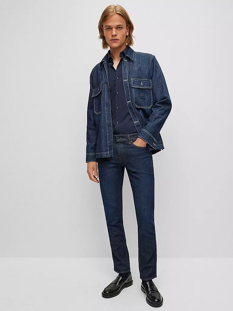 BOSS Hemd Slim Fit Hank blau