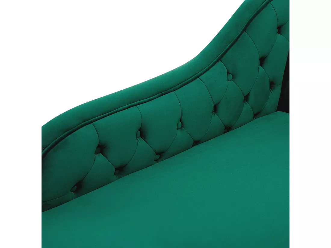 Méridienne à gauche chesterfield en velours vert NIMES