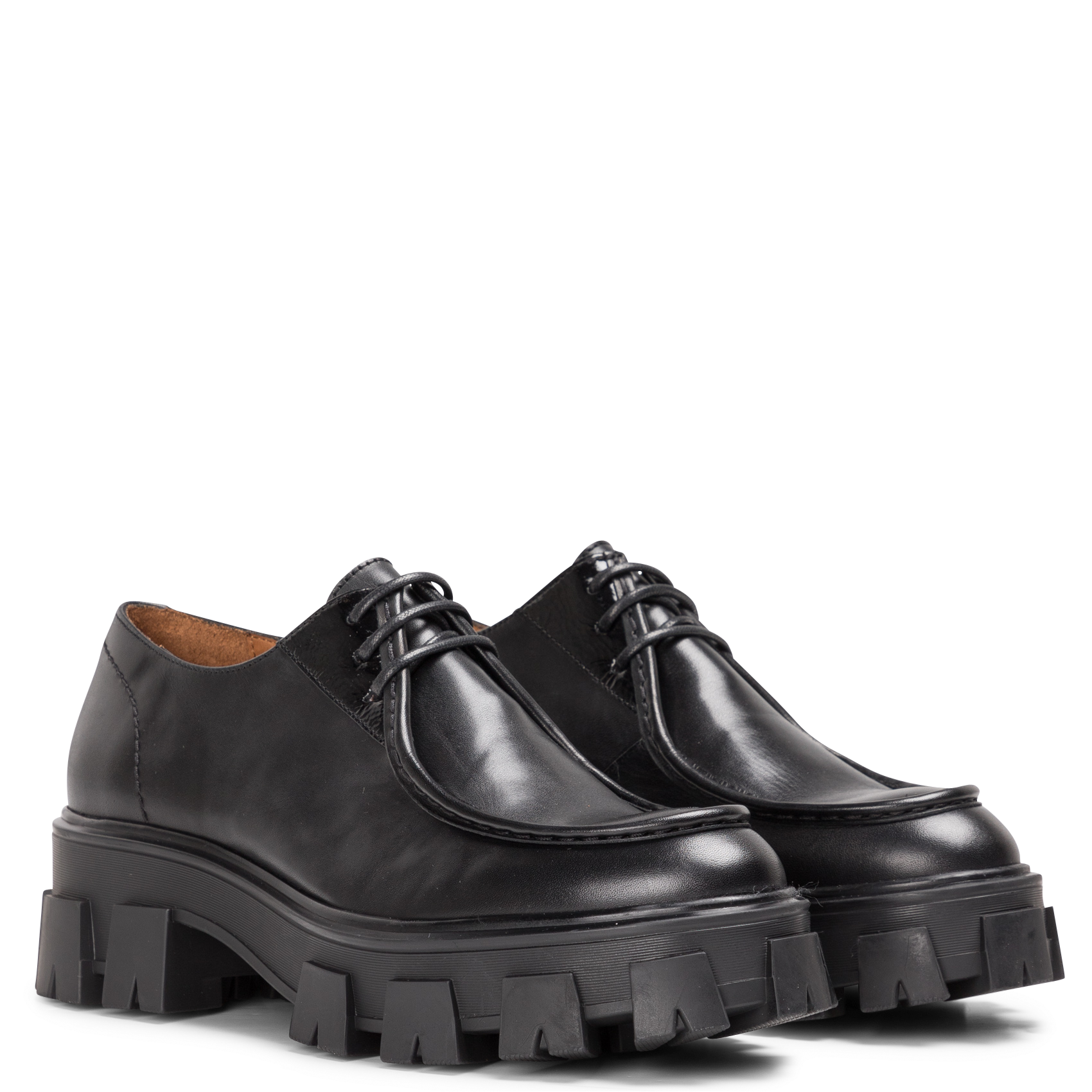 Mocassins en cuir lisse | Noir